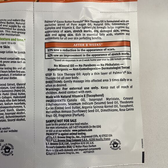 10 Ct Palmers Cocoa Butter Skin Therapy Oil/Lotion Stretch Marks Sample - Picture 5 of 5